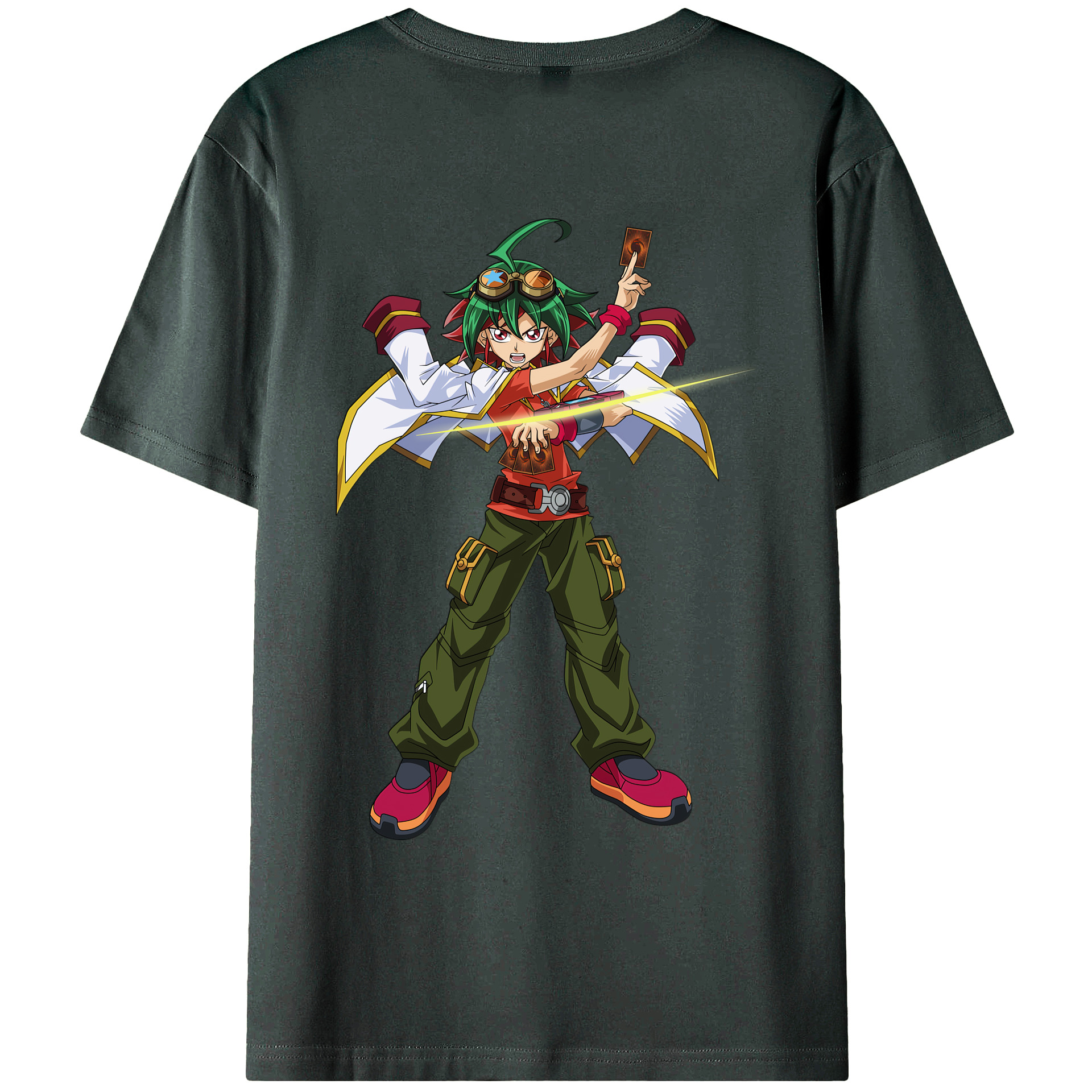 （画像用） 遊☆戯☆王 Yu-Gi-Oh! 綿100％ メンズ半袖Tシャツ（バックプリント） 通気性